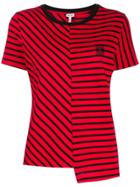 Loewe Asymmetric Striped T-shirt - Red