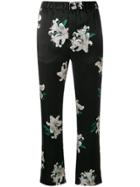 Dondup Cropped Floral Print Trousers - Black