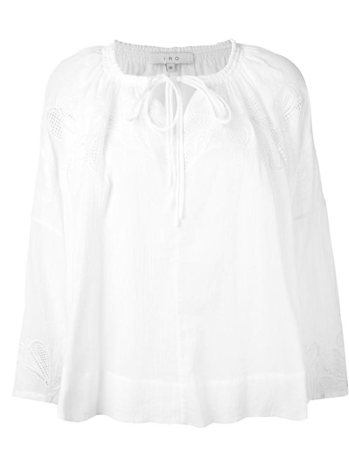 Iro Macramé Detail Blouse, Women's, Size: 42, White, Cotton