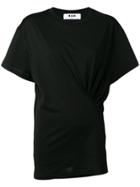 Msgm Ruched Detail T-shirt - Black
