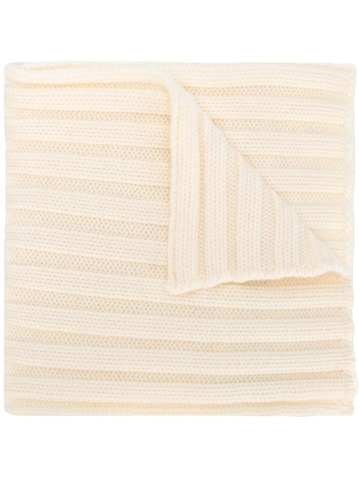 Moncler Ribbed Scarf - White