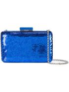 Oscar De La Renta Rogan Sequin Box Clutch - Blue