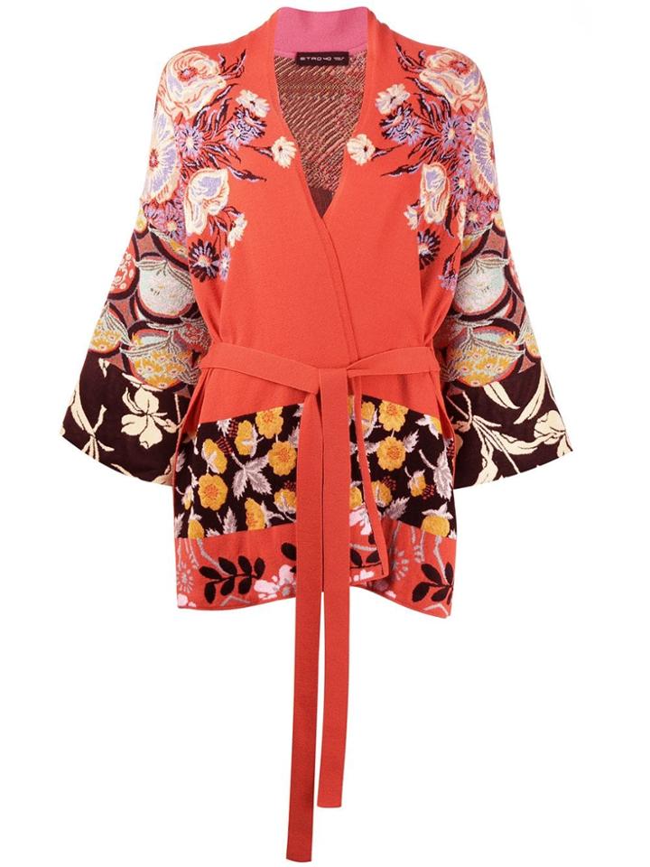 Etro Floral Wrap Cardigan - Pink
