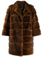 Simonetta Ravizza 3/4 Sleeved Coat - Brown