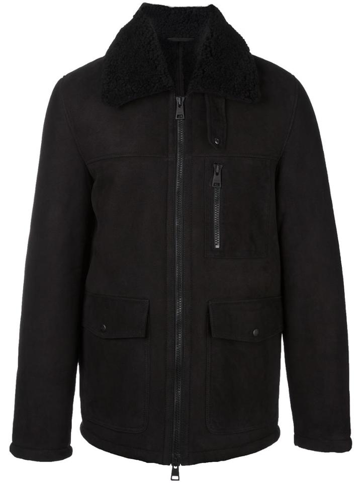 Ami Alexandre Mattiussi Zipped Shearling Jacket - Black