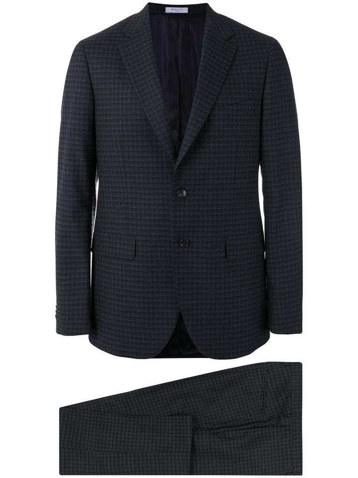 Boglioli Checked Blazer, Men's, Size: 52, Black, Virgin Wool