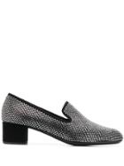 Giuseppe Zanotti Embellished Heeled Loafers - Silver