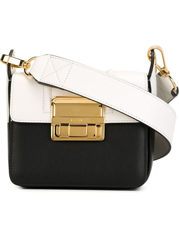 Lanvin Jiji Shoulder Bag, Women's, White, Cotton/polyester/calf Leather