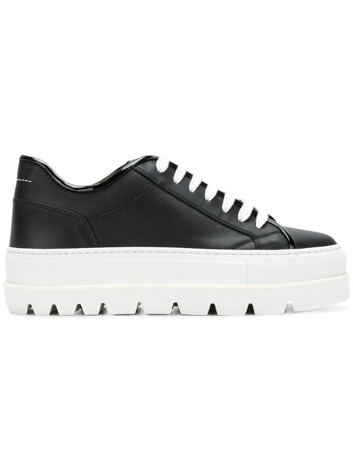 Mm6 Maison Margiela Tractor Tread Platform Sneakers - Black