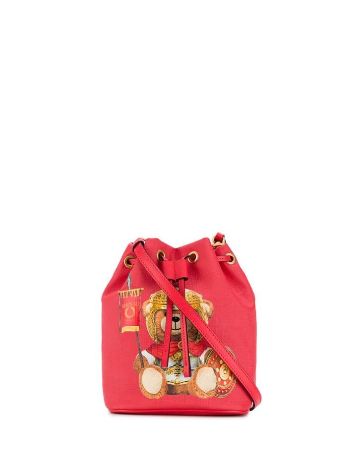 Moschino Roman Gladiator Teddy Bucket Bag - Red