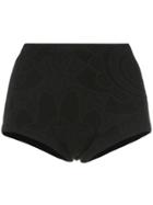 Greg Lauren Panelled Satin And Cotton Shorts - Green