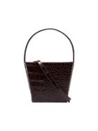 Staud Edie Faux Croc Bucket Bag - Brown