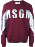 Msgm Front Logo Sweatshirt, Men's, Size: Large, Red, Cotton
