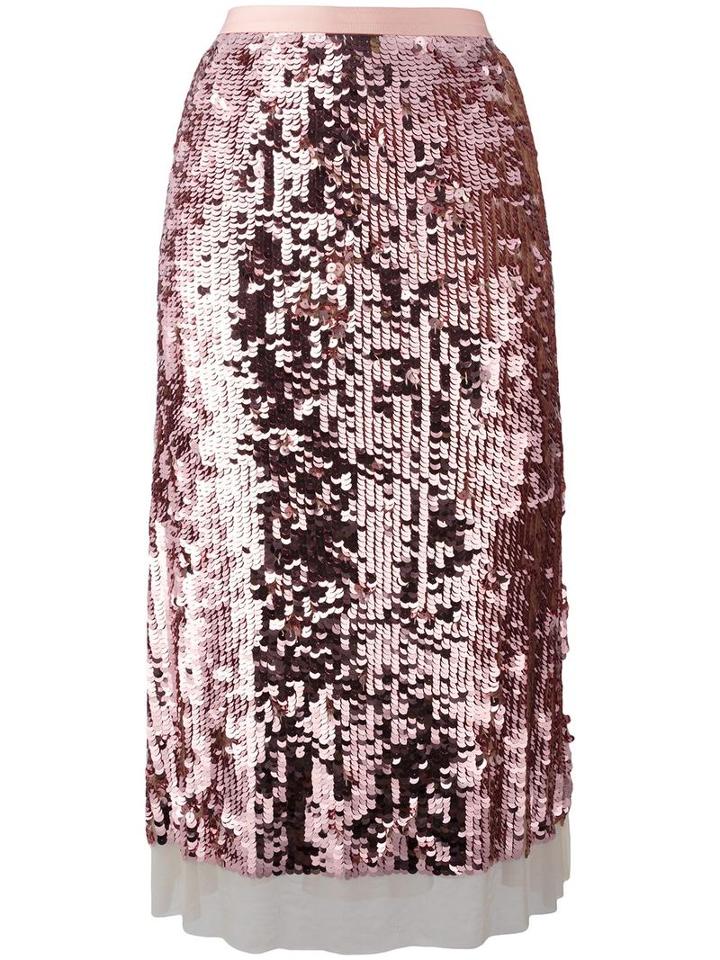 Tory Burch Sequinned A-line Skirt, Women's, Size: Small, Pink/purple, Polyamide/spandex/elastane/polyester