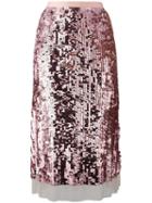 Tory Burch Sequinned A-line Skirt, Women's, Size: Small, Pink/purple, Polyamide/spandex/elastane/polyester