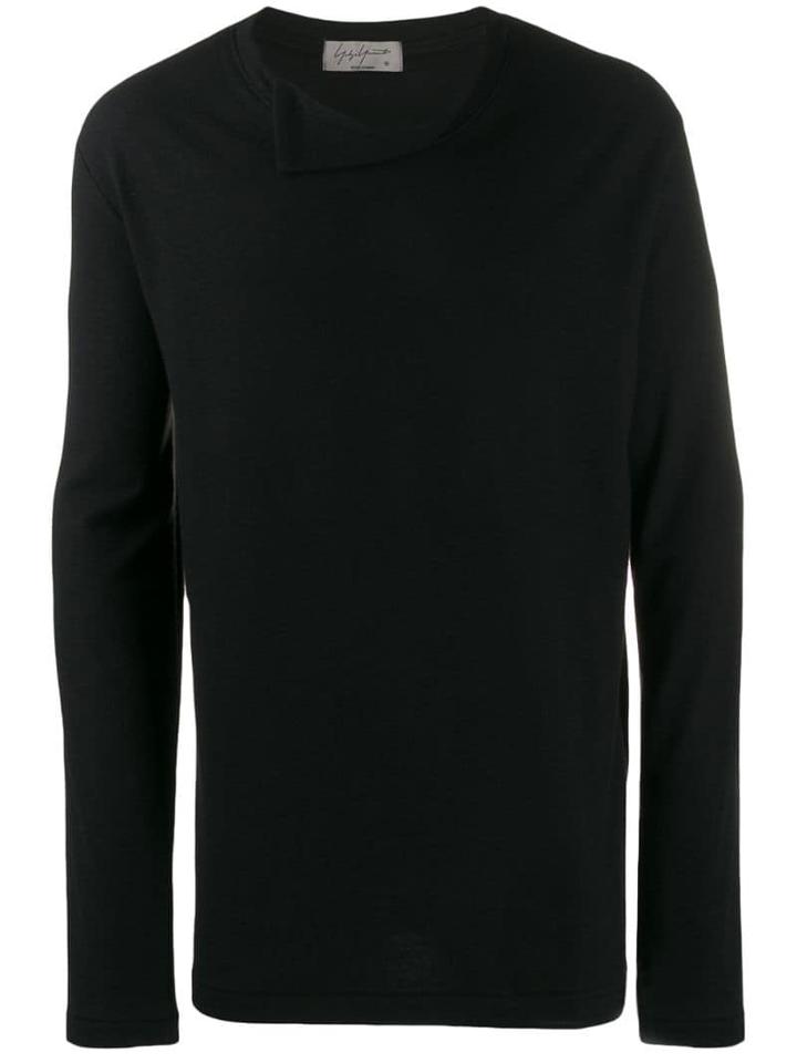 Yohji Yamamoto Collar Detail Jumper - Black