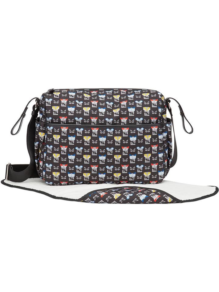 Fendi Kids Graphic Faces Changing Bag - Black