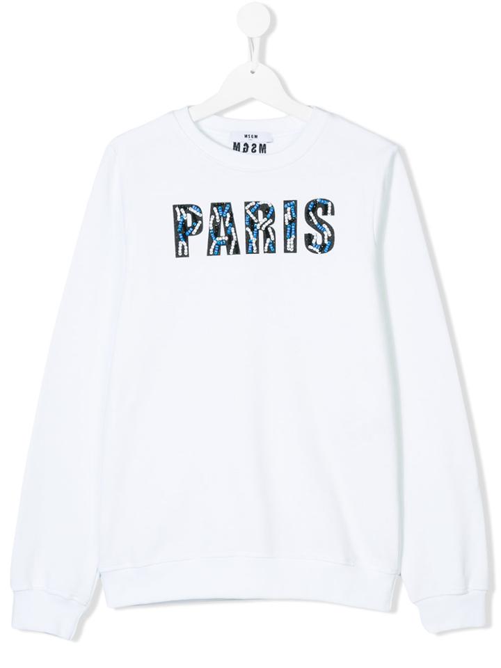 Msgm Kids Paris T-shirt - White