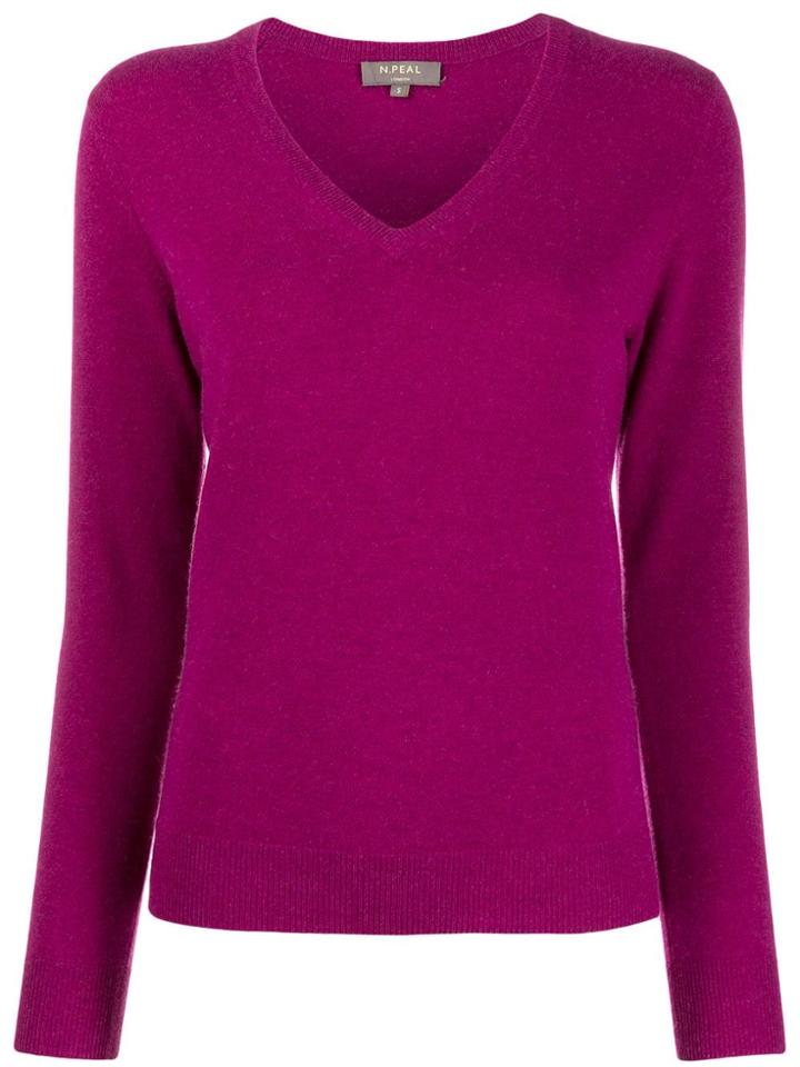 N.peal V-neck Sweater - Purple