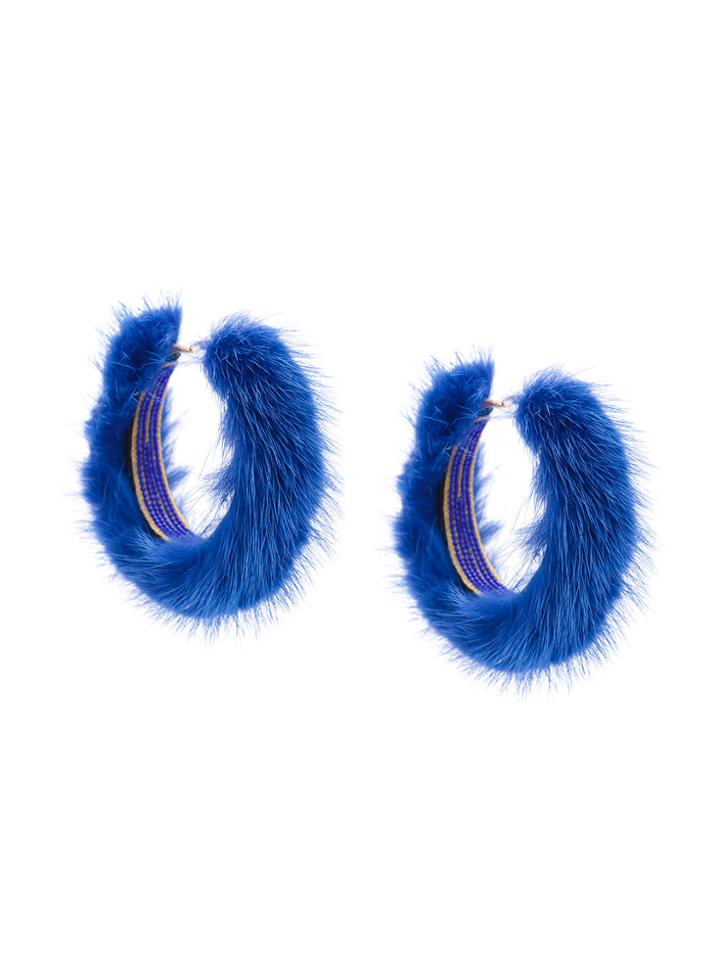 Ranjana Khan Hoop Earrings - Blue