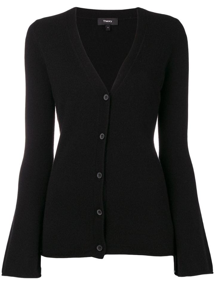 Theory Flared Cuff Cardigan - Black