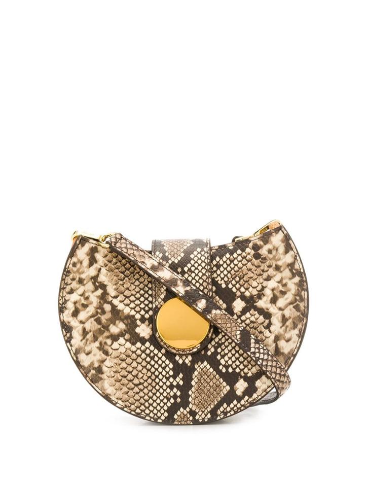 Elleme Tambour Python-effect Crossbody Bag - Neutrals