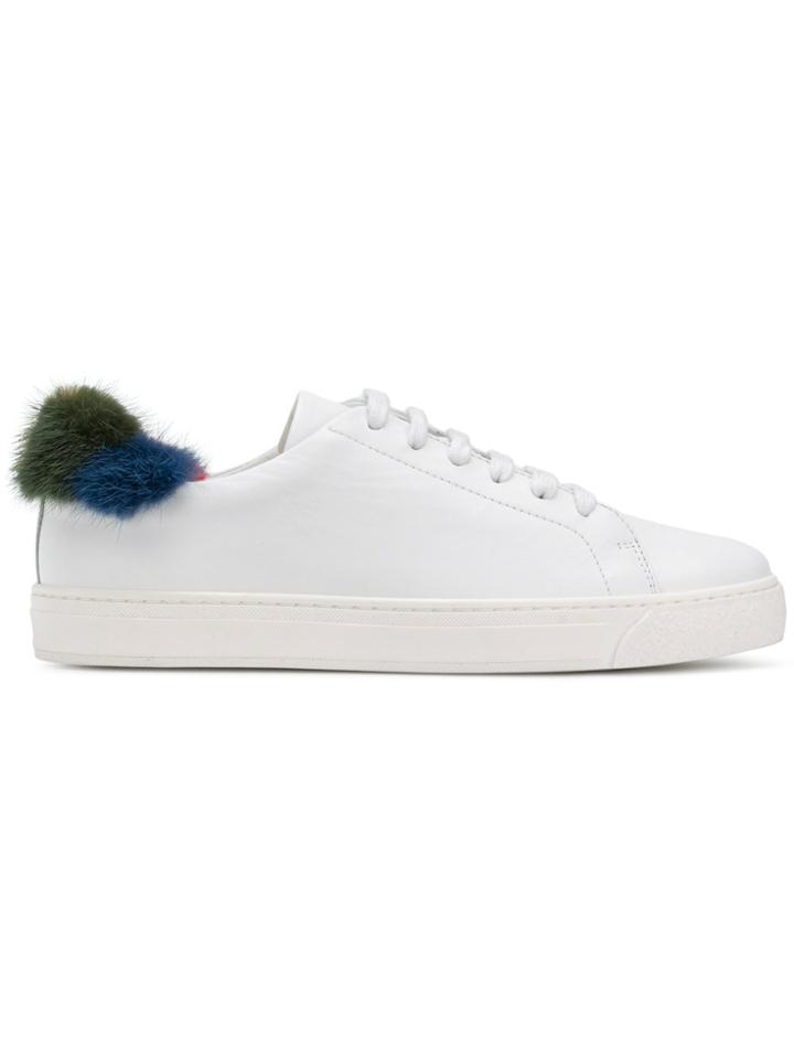 Anya Hindmarch Fur Detail Sneakers - White