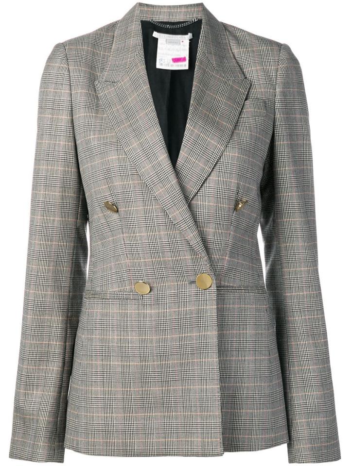 Stella Mccartney Double Breasted Check Blazer - Black