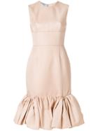 Prada Ruffle Hem Midi Dress - Nude & Neutrals