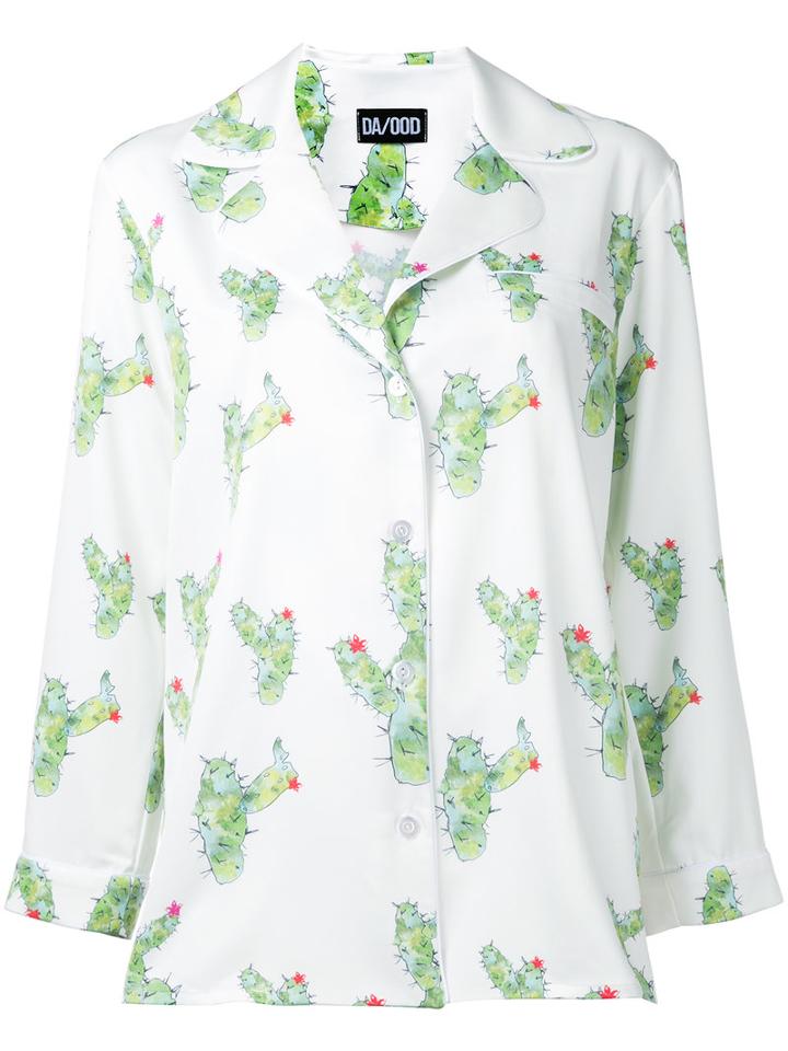 Dalood - Cactus Pyjama Shirt - Women - Silk/polyester/viscose - 38, White, Silk/polyester/viscose