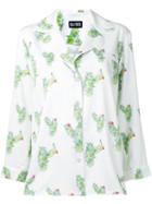 Dalood - Cactus Pyjama Shirt - Women - Silk/polyester/viscose - 38, White, Silk/polyester/viscose