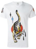 Diesel Tiger Print T-shirt, Men's, Size: Small, White, Cotton
