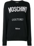 Moschino Intarsia Logo Sweater - Black