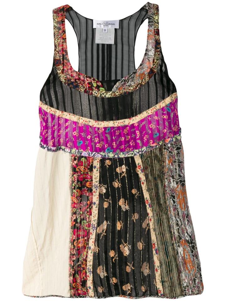 Balenciaga Vintage 2010's Patchwork Cami Top - Black
