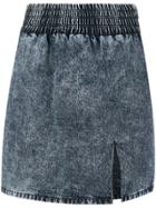 Miu Miu Stained Denim Skirt - Blue