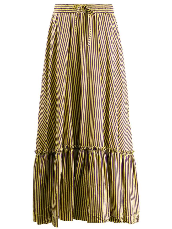 P.a.r.o.s.h. Striped Skirt With Flounce - Yellow