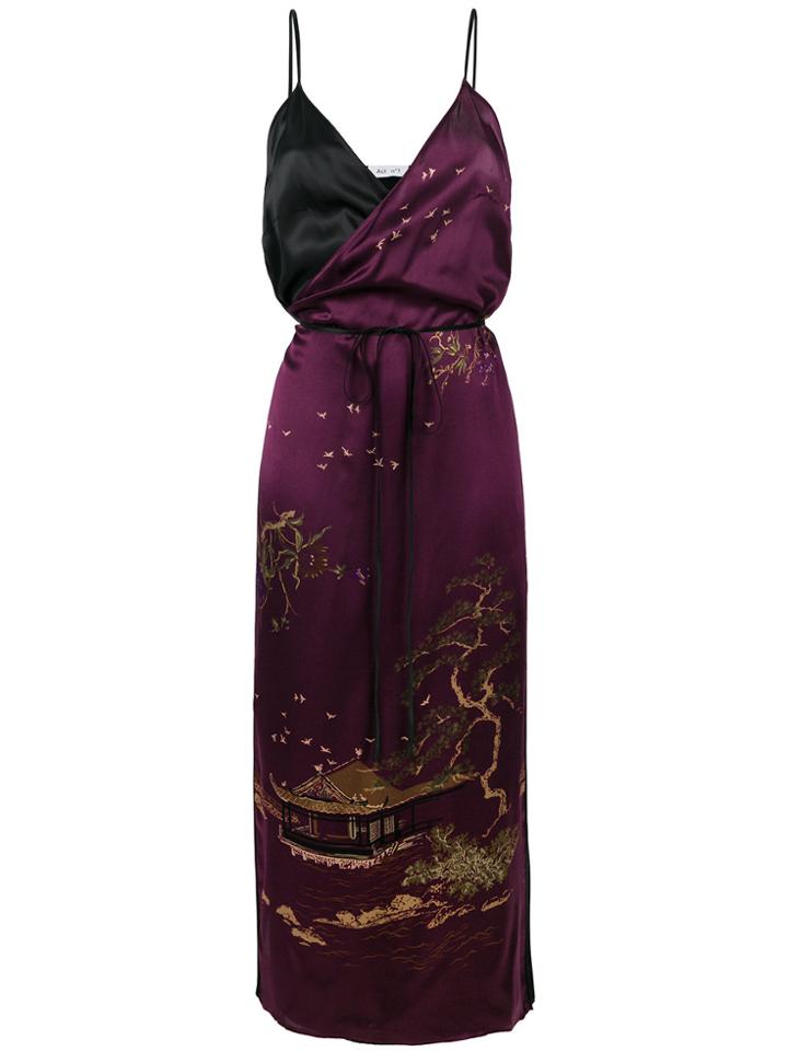 Act N&deg;1 Patterned Wrap Dress - Pink & Purple