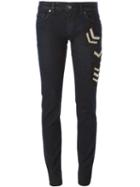 Pierre Balmain Embellished Slim Jeans, Women's, Size: 26, Black, Cotton/polyester/spandex/elastane