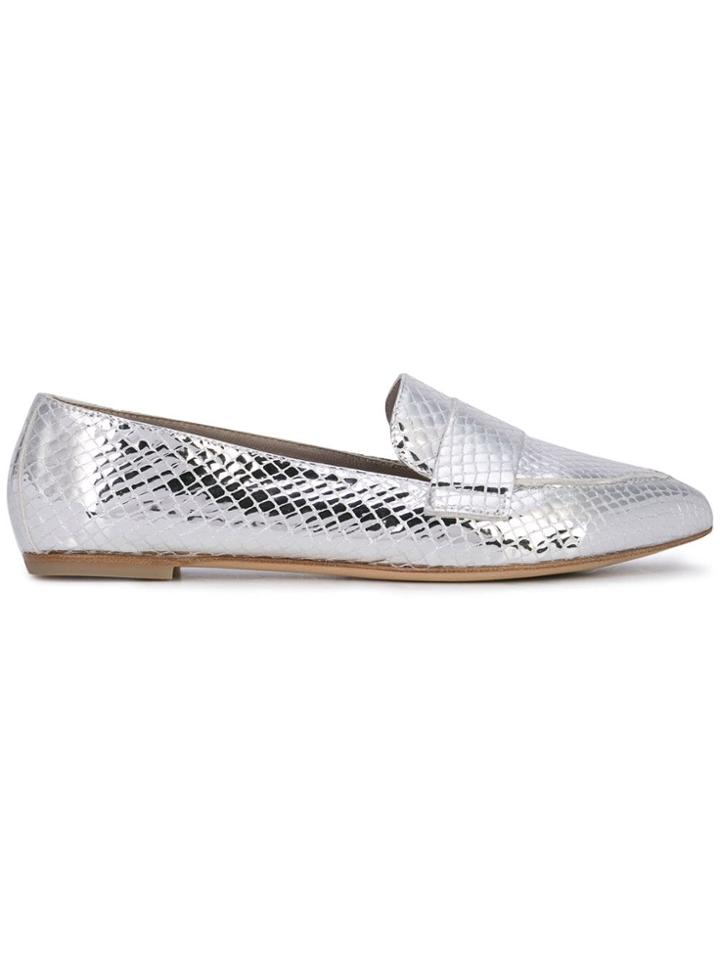 Agl Metallic Finish Loafers - Silver