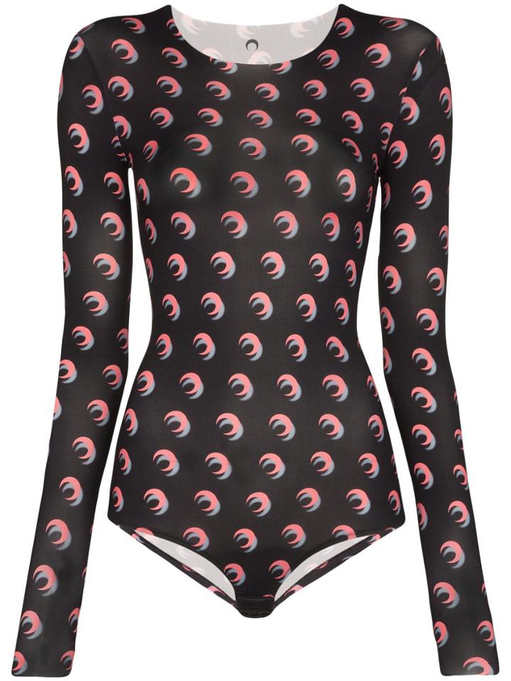 Marine Serre Moon Shadow Print Bodysuit - Black
