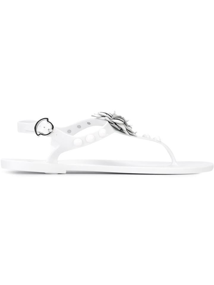 Moncler New Manon Sandals, Women's, Size: 39, White, Pvc/leather