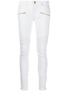 Frankie Morello Zipped Pockets Skinny Jeans - White