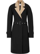 Burberry Two-tone Tropical Gabardine Belted Car Coat - Black