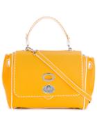 Ermanno Scervino Twist-front Shoulder Bag, Women's, Yellow/orange, Leather
