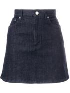 Givenchy Logo Strap Denim Skirt - Blue