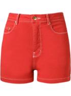 Amapô High Waist Shorts, Women's, Size: 40, Red, Cotton/spandex/elastane