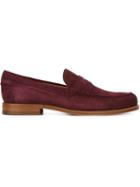 Tod S Classic Penny Loafers, Men's, Size: 6.5, Pink/purple, Leather/suede