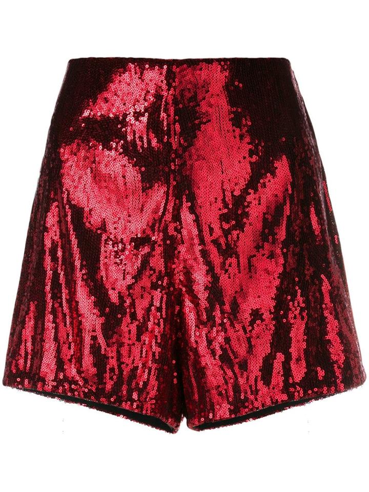 Philosophy Di Lorenzo Serafini High Waist Sequin Shorts - Red
