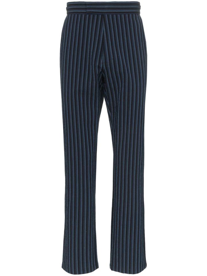 Maison Kitsuné Striped Tailored Trousers - Blue