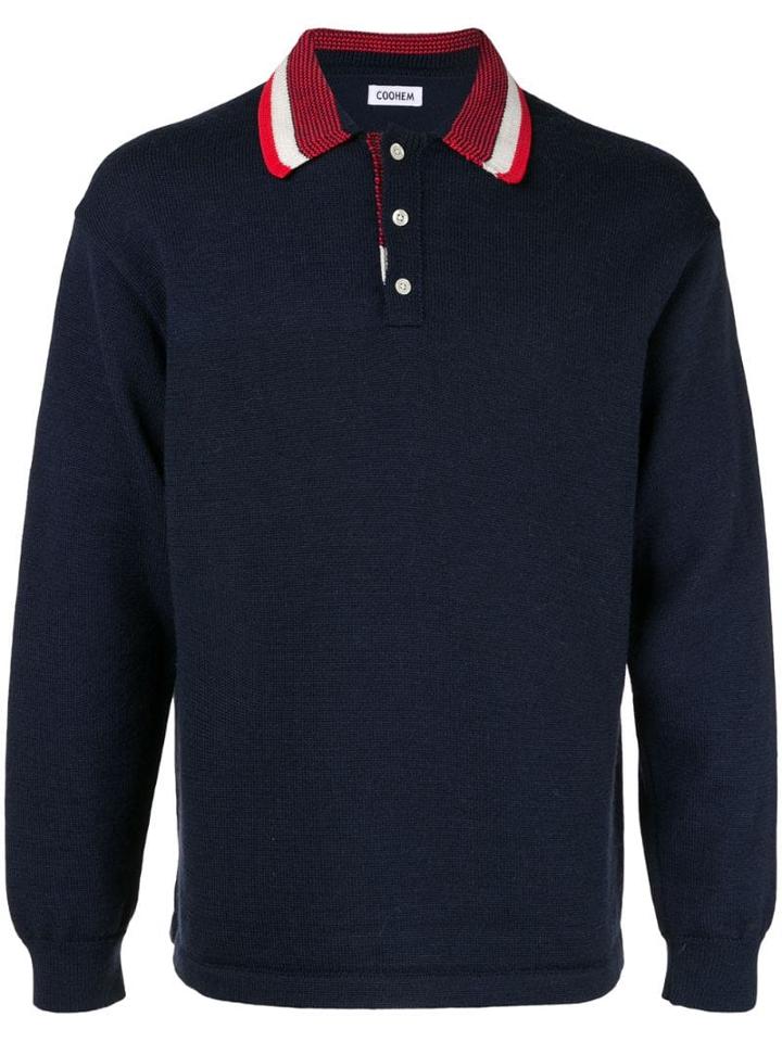 Coohem Knitted Polo Shirt - Blue